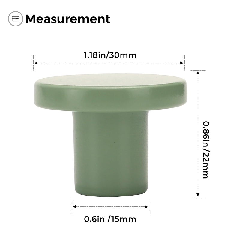 Ravinte 25 Pack Cabinet Knobs Light Green Kitchen Cabinet Knobs Round Dresser Drawer Knobs Green Drawer Pulls Closet Door Knobs 1-1/5 Inch - Image 3